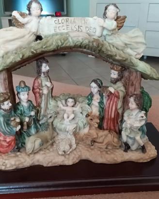 Presepe di Natale,pezzo unico poliresina,h.20 cm