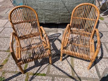 Coppia poltrone da giardino in bambù 
