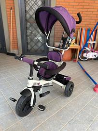Triciclo Bambini HOMCOM con cappottina e maniglion