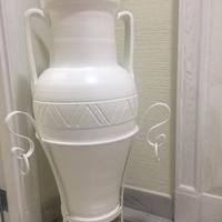 Vaso bianco cn alzatina 90cm