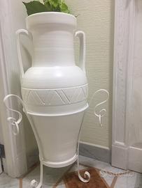 Vaso bianco cn alzatina 90cm