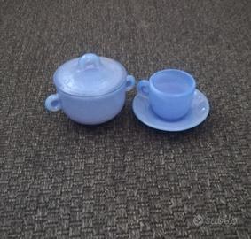 7 TAZZINE + PIATTINO EFFETRE MURANO