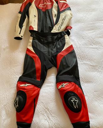 Tuta spezzara in pelle moto.