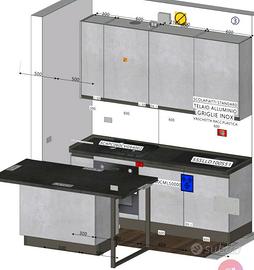 Cucina Lineare (2.10m) + Tavolo con cestoni