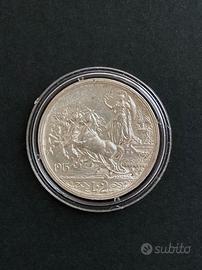 2 Lire argento Vittorio Emanuele III 1915 Quadriga