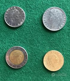 Lotto 4 monete in lire della republica italiana