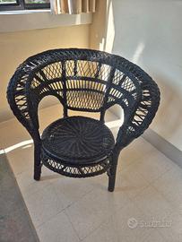 Poltrona in vimini anni 60 originale