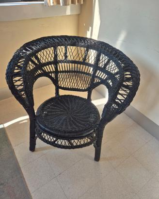 Poltrona in vimini anni 60 originale