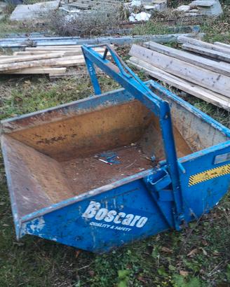 Benna gru auto scaricante boscaro 600 litri