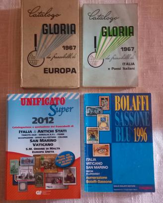 4 Cataloghi Francobolli Sassone, Unificato, Gloria