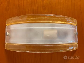 Applique dorata e bianca vetro di Murano