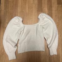 Golf bianco maniche a sbuffo