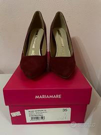 Scarpe donna in velluto rosso