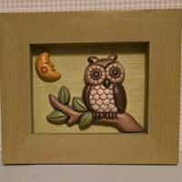 Quadro con gufo e luna Thun