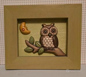 Quadro con gufo e luna Thun