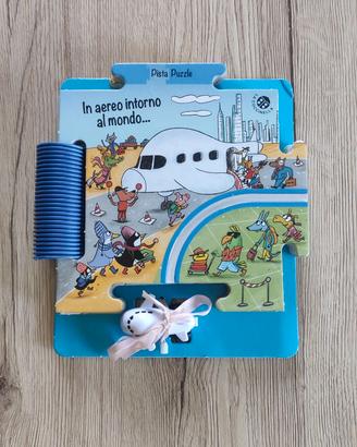 Libro pista puzzle "In aereo intorno al mondo"
