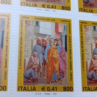 foglio 50 francobolli Italia 2001