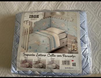 trapuntino più paracolpi x lettino con sbarre 