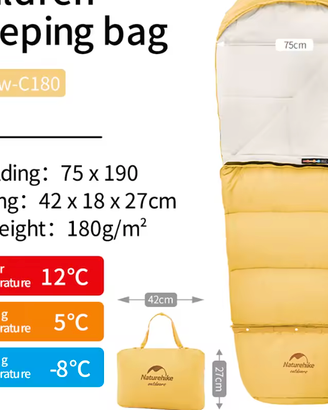 Sacco letto estensibile naturehike 2 DISPONIBILI