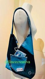 BORSA NUOVA IN JEANS FATTA A MANO. PEZZO UNICO