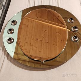 vecchio specchio con porta luci 