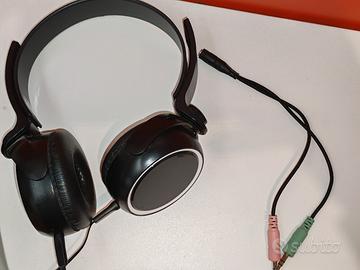 CUFFIE + SDOPPIATORE jack 3.5mm microfono e cuffie