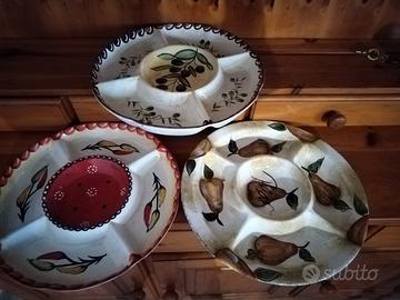 set tre antipastiere in ceramica 
