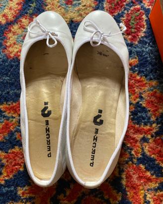 Ballerine bianche in vera pelle e cuioo