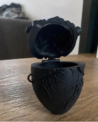 Borsa cuore anatomico nera stampata in 3D