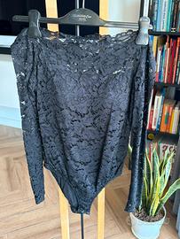 Body maniche lunghe pizzo nero