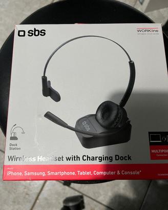 Cuffia SBS Wireless Mono Headset con base