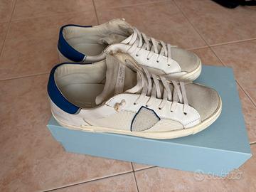 PHILIPPE MODEL UOMO BASSA  BIANCA E BLU COME NUOVE