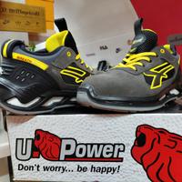 SCARPE UOMO U POWER GRIGIO GIALLO IN CAMOSCIO