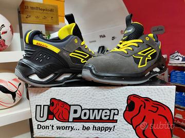 SCARPE UOMO U POWER GRIGIO GIALLO IN CAMOSCIO