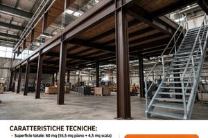 Soppalco industriale in acciaio 60mq
