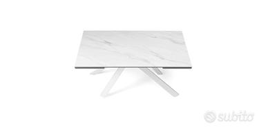 tavolo effetto gres porcellanato bianco