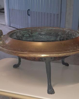 Braciere antico rame e ottone con supporto ⌀40cm