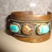 Bracciale Egizio Vintage alla Schiava Acquamarina