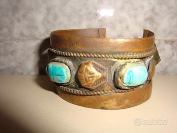 Bracciale Egizio Vintage alla Schiava Acquamarina