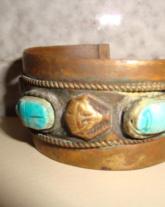 Bracciale Egizio Vintage alla Schiava Acquamarina