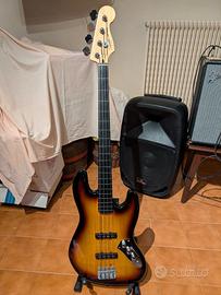 Squier by Fender Jazz Bass VM fretless + Custodia