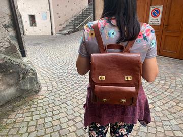 Zainetto in pelle bottalata fatto a mano. UNICO!