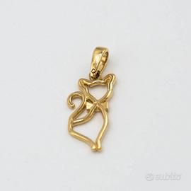 Ciondolo oro giallo 18kt un gatto E.560
