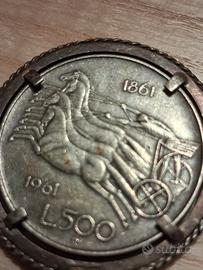 moneta da 500 in argento 