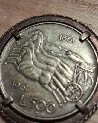 moneta da 500 in argento 