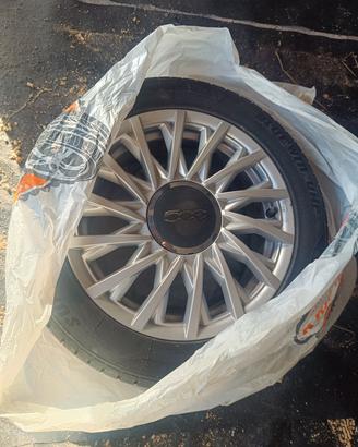 4 cerchi fiat 500 gommati invernali