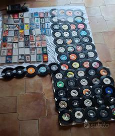 Dischi 45 giri e cassette musica