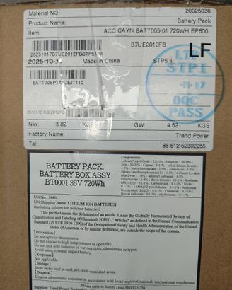 BATTERIA CANYON BT005 PER SPECTRAL ON E TORQUE ON