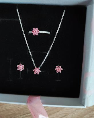 Set Gioielli Pandora "Fiore Luminoso Rosa" Nuovo