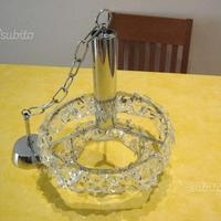 Lampadario cromo e cristalli vintage